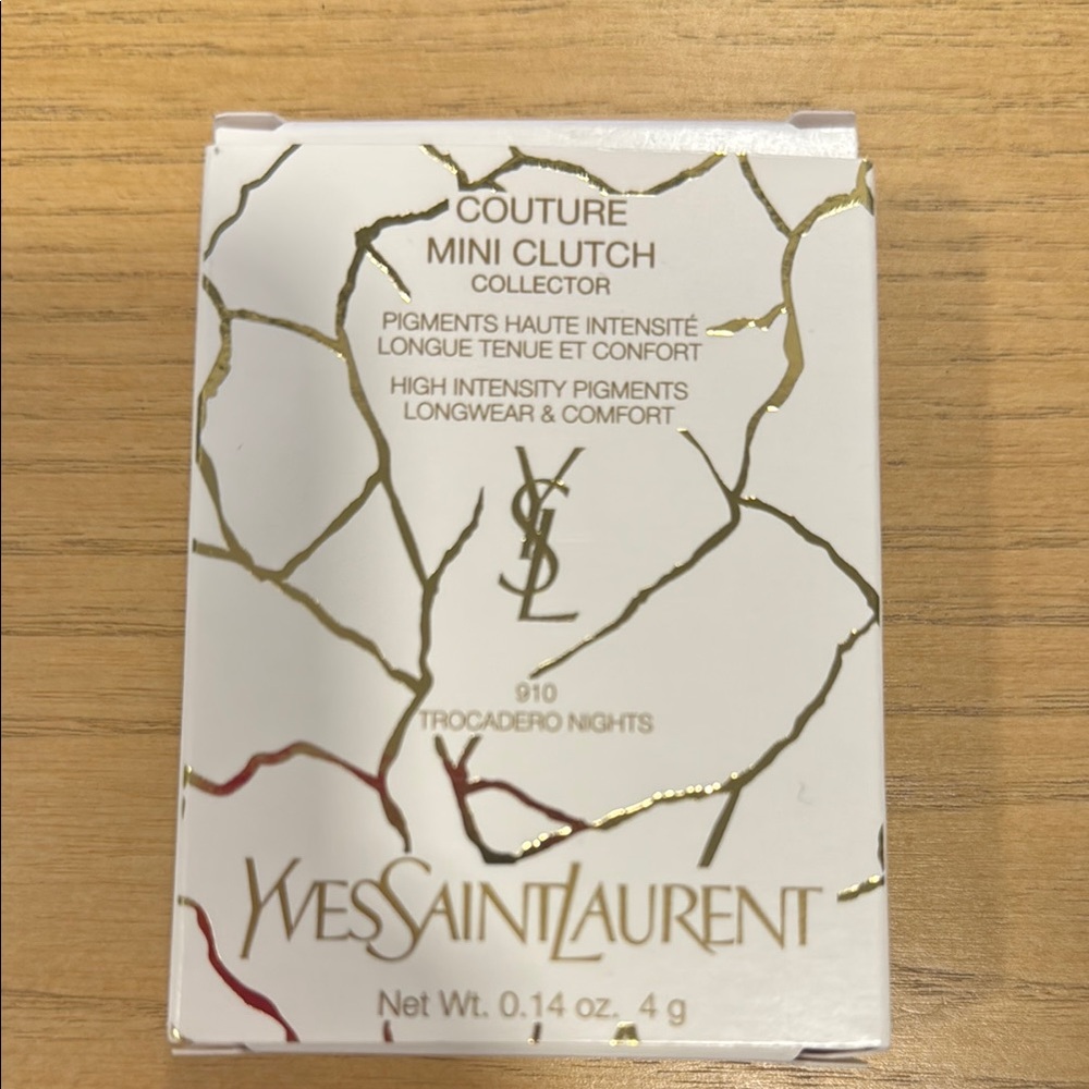Yves Saint Laurent Couture Mini Clutch in White and Gold